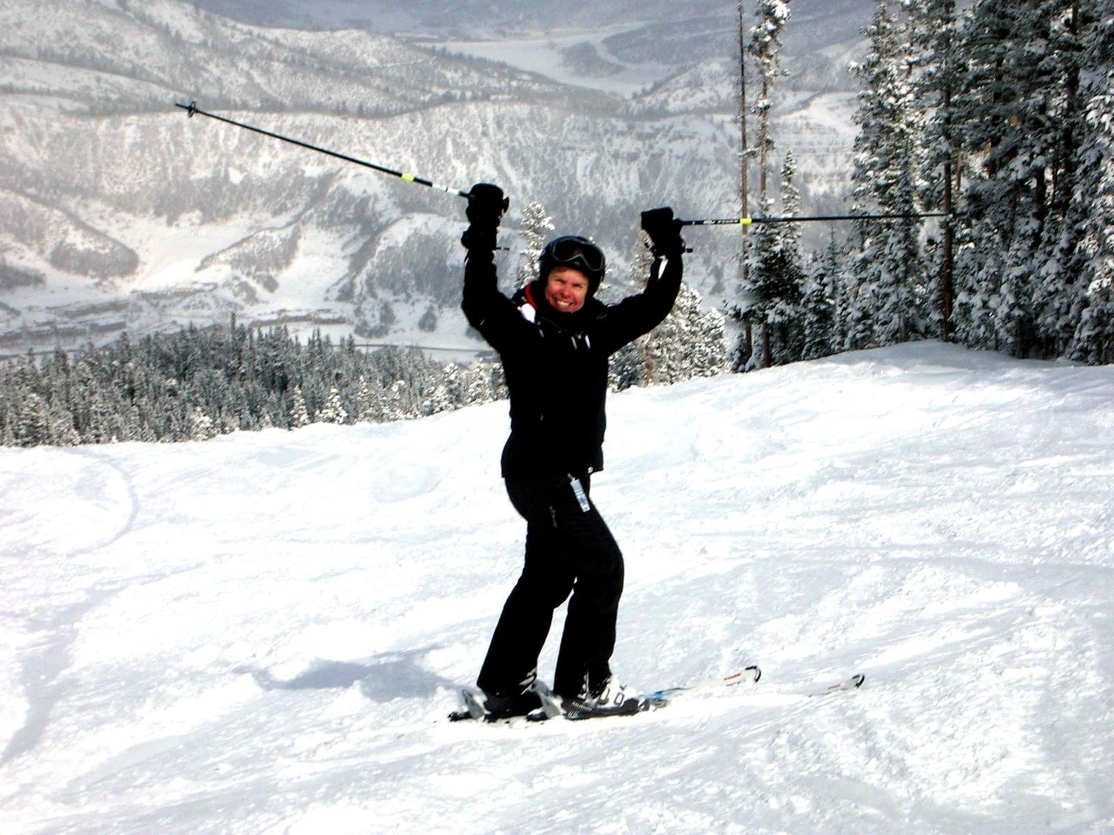 Cecilia esquiando em Courchevel